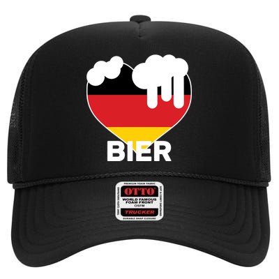 Bier Heart Full of Beer Oktoberfest High Crown Mesh Back Trucker Hat