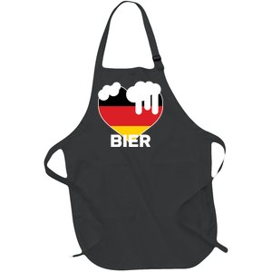 Bier Heart Full of Beer Oktoberfest Full-Length Apron With Pockets