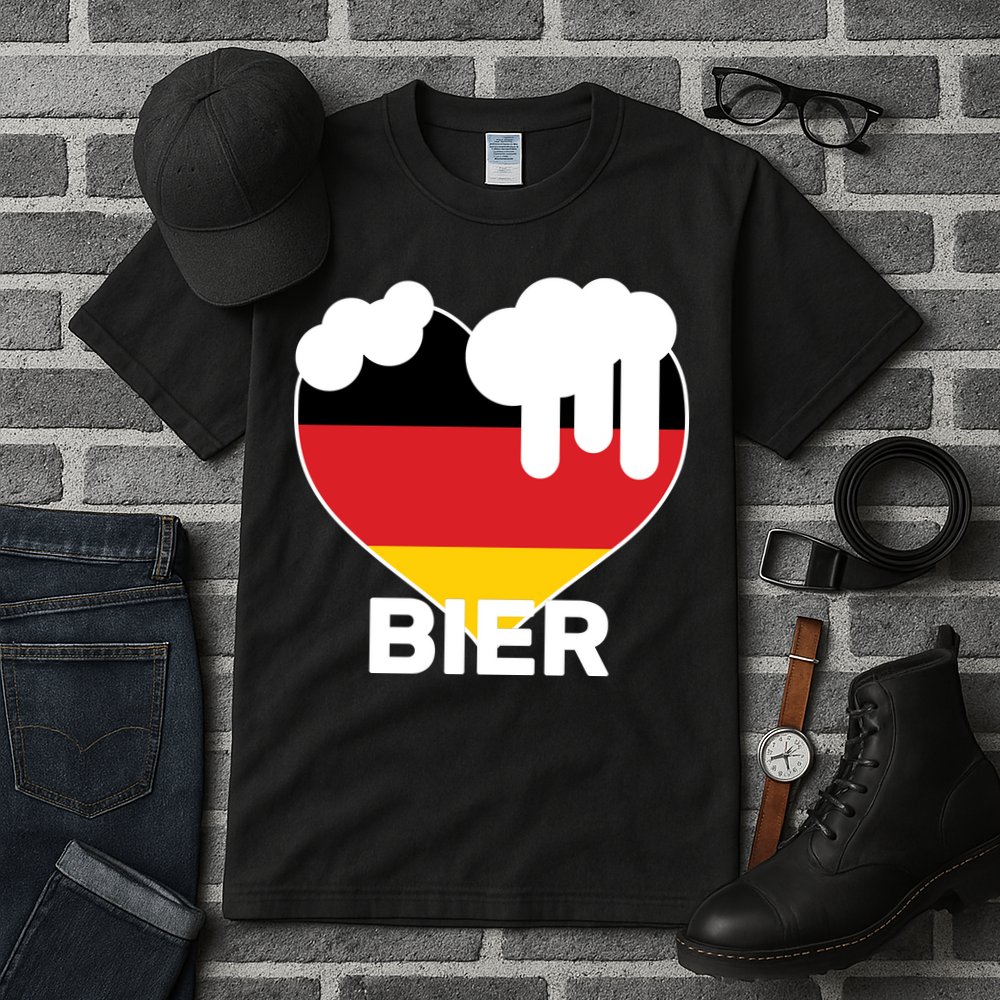 Bier Heart Full of Beer Oktoberfest Tall T-Shirt