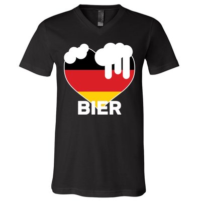 Bier Heart Full of Beer Oktoberfest V-Neck T-Shirt