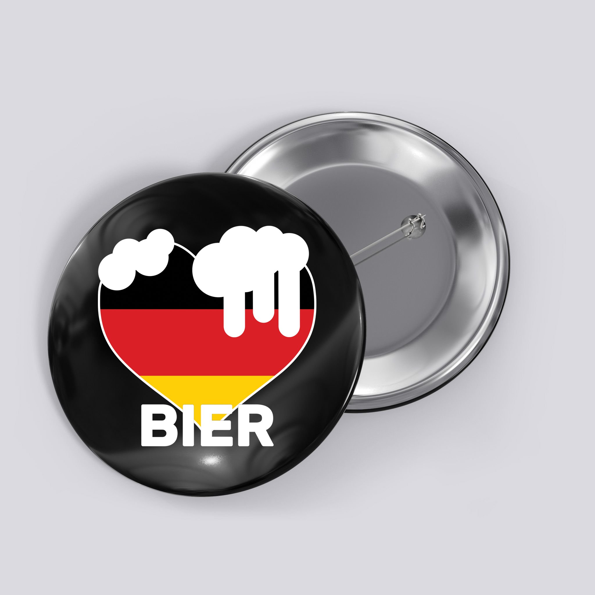 Bier Heart Full of Beer Oktoberfest Button