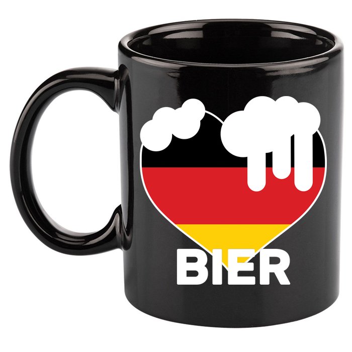 Bier Heart Full of Beer Oktoberfest 11oz C Handle Ceramic Mug