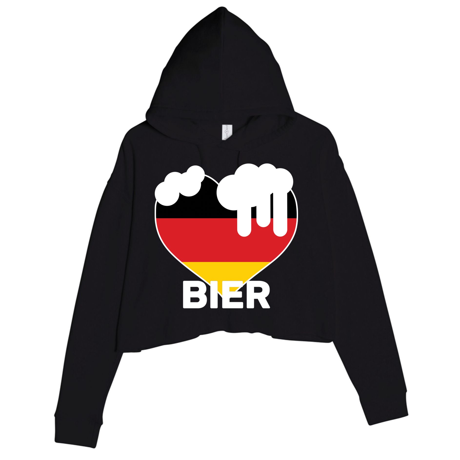 Bier Heart Full of Beer Oktoberfest Crop Fleece Hoodie