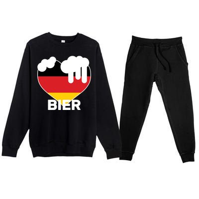 Bier Heart Full of Beer Oktoberfest Premium Crewneck Sweatsuit Set