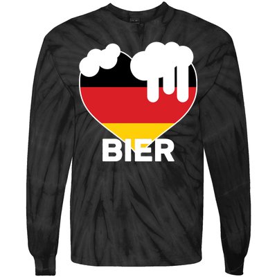 Bier Heart Full of Beer Oktoberfest Tie-Dye Long Sleeve Shirt