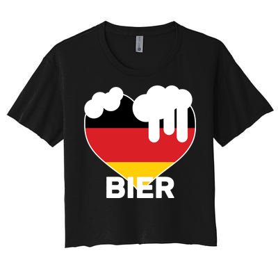 Bier Heart Full of Beer Oktoberfest Women's Crop Top Tee