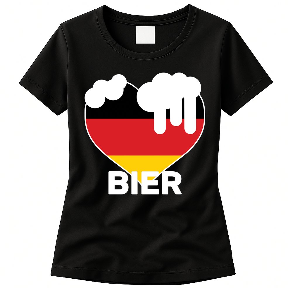 Bier Heart Full of Beer Oktoberfest Womens T-Shirt