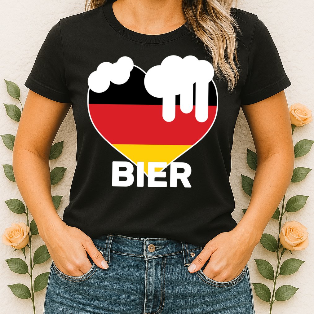 Bier Heart Full of Beer Oktoberfest Womens T-Shirt
