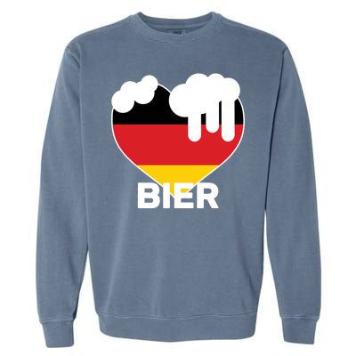 Bier Heart Full of Beer Oktoberfest Garment-Dyed Sweatshirt