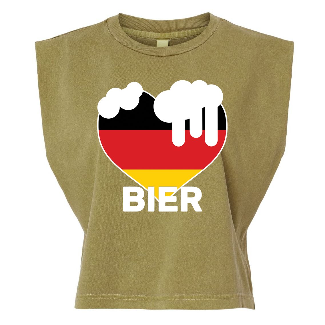 Bier Heart Full of Beer Oktoberfest Garment-Dyed Women's Muscle Tee