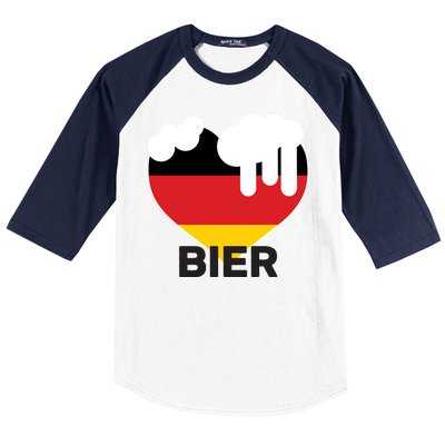 Bier Heart Full of Beer Oktoberfest Baseball Sleeve Shirt