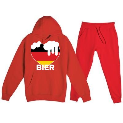 Bier Heart Full of Beer Oktoberfest Premium Hooded Sweatsuit Set