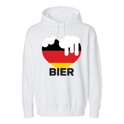 Bier Heart Full of Beer Oktoberfest Garment-Dyed Fleece Hoodie