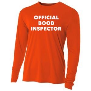 Boob Inspector Funny Saying Halloween Quote Costume Cooling Performance Long Sleeve Crew