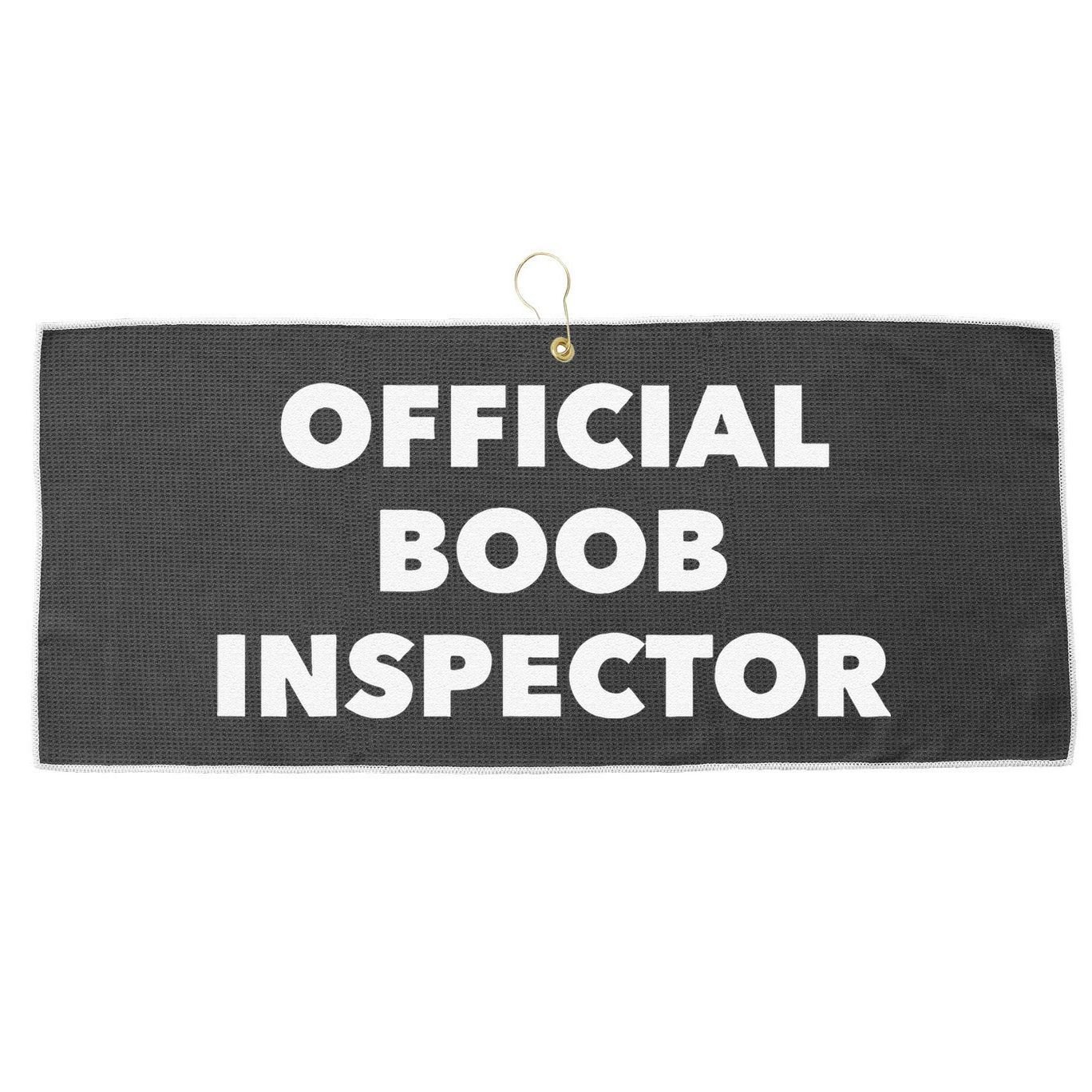 Boob Inspector Funny Saying Halloween Quote Costume Large Microfiber Waffle Golf Towel