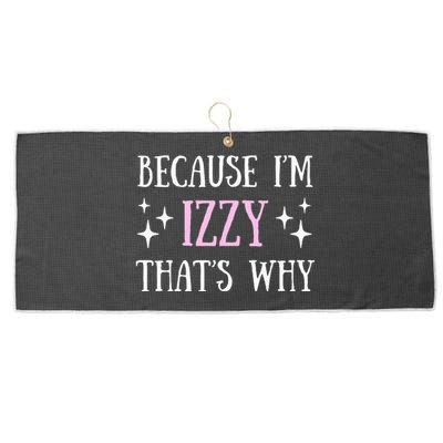 Because Izzy For Gift Idea Funny Name Gifts Large Microfiber Waffle Golf Towel