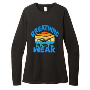 Breathing Is For The Weak Sports Swimming Funny Swimmers Womens CVC Long Sleeve Shirt