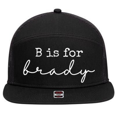 B Is For Brady 7 Panel Mesh Trucker Snapback Hat