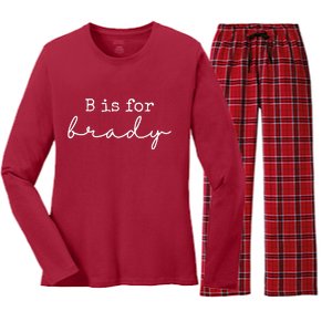 B Is For Brady Women's Long Sleeve Flannel Pajama Set 