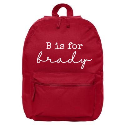 B Is For Brady 16 in Basic Backpack