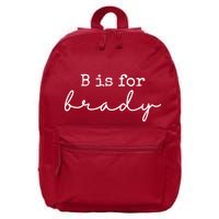 B Is For Brady 16 in Basic Backpack