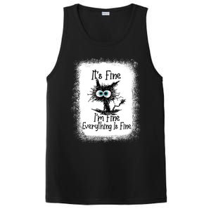 Bleached ItS Fine IM Fine Everything Is Fine Funny Cat Great Gift PosiCharge Competitor Tank