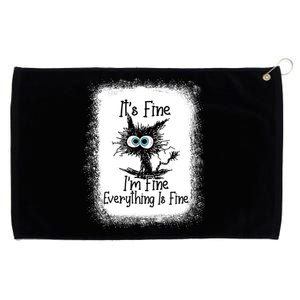 Bleached ItS Fine IM Fine Everything Is Fine Funny Cat Great Gift Grommeted Golf Towel