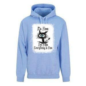 Bleached ItS Fine IM Fine Everything Is Fine Funny Cat Great Gift Unisex Surf Hoodie