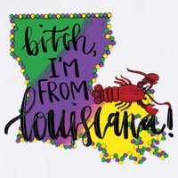 Bitch I'm From Louisiana Mardi Gras Louisiana Map Tall T-Shirt