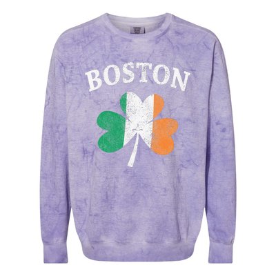 Boston Irish Flag Shamrock I St. Patrick's Day Gift Colorblast Crewneck Sweatshirt