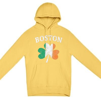 Boston Irish Flag Shamrock I St. Patrick's Day Gift Premium Pullover Hoodie