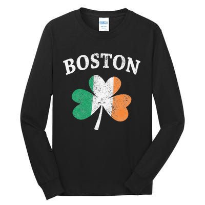 Boston Irish Flag Shamrock I St. Patrick's Day Gift Tall Long Sleeve T-Shirt