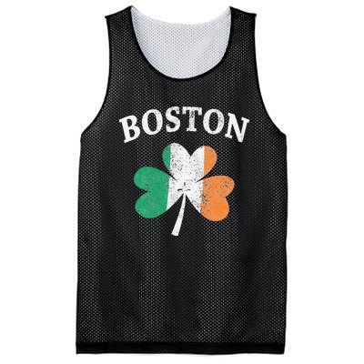 Boston Irish Flag Shamrock I St. Patrick's Day Gift Mesh Reversible Basketball Jersey Tank