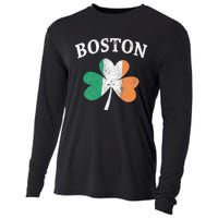 Boston Irish Flag Shamrock I St. Patrick's Day Gift Cooling Performance Long Sleeve Crew