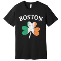 Boston Irish Flag Shamrock I St. Patrick's Day Gift Premium T-Shirt