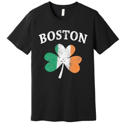 Boston Irish Flag Shamrock I St. Patrick's Day Gift Premium T-Shirt