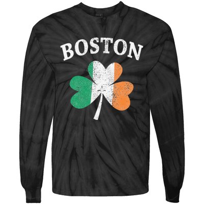 Boston Irish Flag Shamrock I St. Patrick's Day Gift Tie-Dye Long Sleeve Shirt