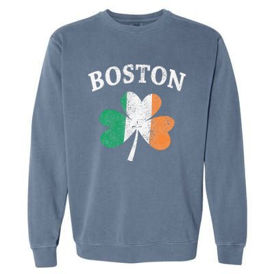 Boston Irish Flag Shamrock I St. Patrick's Day Gift Garment-Dyed Sweatshirt