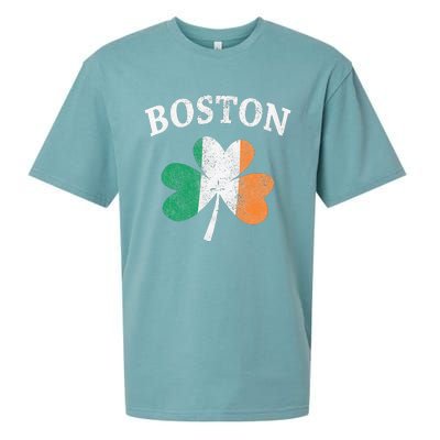 Boston Irish Flag Shamrock I St. Patrick's Day Gift Sueded Cloud Jersey T-Shirt