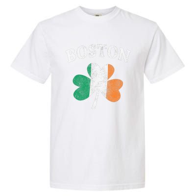 Boston Irish Flag Shamrock I St. Patrick's Day Gift Garment-Dyed Heavyweight T-Shirt