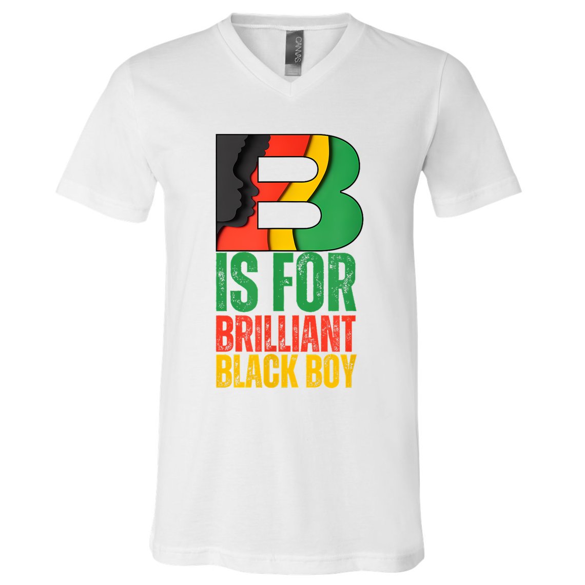 B Is For Brilliant Black Boy Black History Month V-Neck T-Shirt