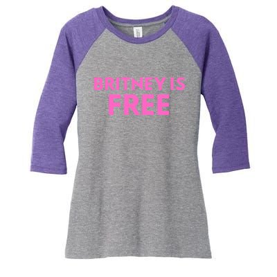 Britney Is Free Women's Tri-Blend 3/4-Sleeve Raglan Shirt