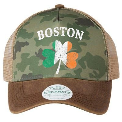 Boston Irish Flag Shamrock I St. Patrick's Day Gift Legacy Tie Dye Trucker Hat