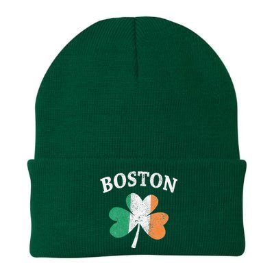 Boston Irish Flag Shamrock I St. Patrick's Day Gift Knit Cap Winter Beanie