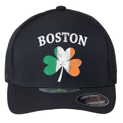 Boston Irish Flag Shamrock I St. Patrick's Day Gift Flexfit Unipanel Trucker Cap