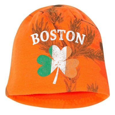 Boston Irish Flag Shamrock I St. Patrick's Day Gift Kati - Camo Knit Beanie