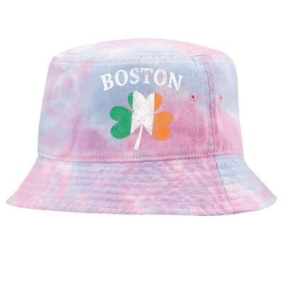 Boston Irish Flag Shamrock I St. Patrick's Day Gift Tie-Dyed Bucket Hat