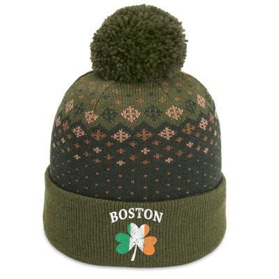 Boston Irish Flag Shamrock I St. Patrick's Day Gift The Baniff Cuffed Pom Beanie