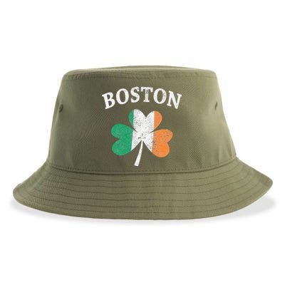 Boston Irish Flag Shamrock I St. Patrick's Day Gift Sustainable Bucket Hat