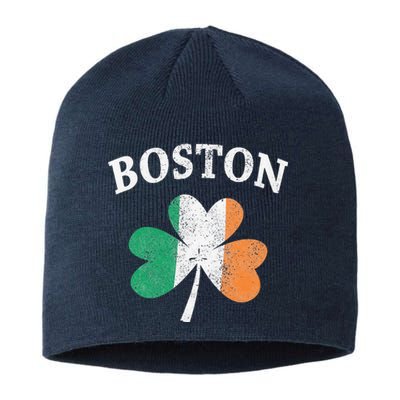 Boston Irish Flag Shamrock I St. Patrick's Day Gift Sustainable Beanie